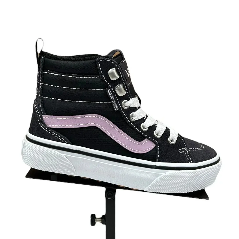 Vans Filmore Little Girls High-Top Shoes Sz 11 Navy Blue-Black-PurpleSuede/Nylon
